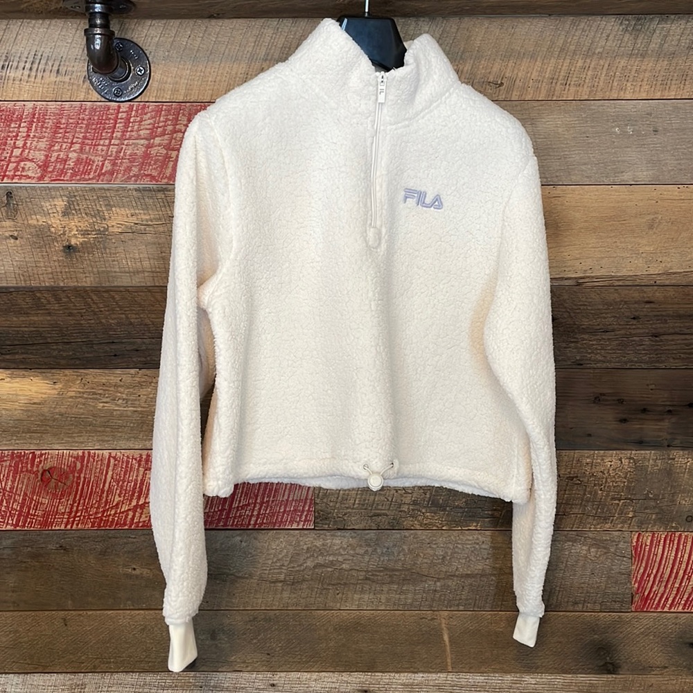 Fila 1/4-zip fleece cropped sweatshirt